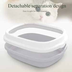 Open Top Cat Litter Box with Scoop, Easy to Clean