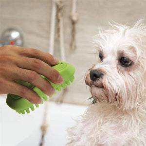 Pet Bath & Massage Brush Comb with Soft Rubber Bristler for Short Hair