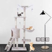 Load image into Gallery viewer, Cat Tree Condo Cat Tower Kitten Furniture Play House with Hanging  Catnip Toy Mouse
