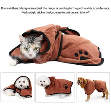 Load image into Gallery viewer, Microfiber Dog Drying Towel Robe with Hood/Belt, Dog Bathrobe Soft Super Absorbent for Large, Medium, Small Dog
