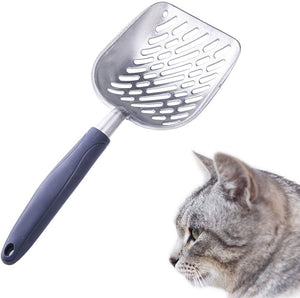 Cat Litter Scoop Solid Aluminum Alloy with Deep Shovel and Flexible Long Handle