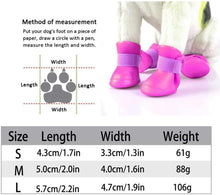 Load image into Gallery viewer, 4PCS Pet Dog Rain Shoes Pet Anti-Slip Protection Rain Boot Waterproof Rubber Booties Shoes for Cat Dog
