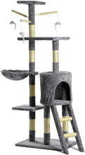 Load image into Gallery viewer, Cat Tree Condo Cat Tower Kitten Furniture Play House with Hanging  Catnip Toy Mouse
