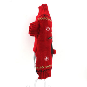 Pet Christmas Sweater Dog Cat Christmas Reindeer Snowflakes Turtleneck Knit Sweater Winter Soft Warm Stretch Pullover Jumper Christmas Clothes Apparel