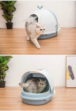 Load image into Gallery viewer, Jumbo Cat Litter Box with Scoop, Fully enclosed Rounded Roll-Top Lid Pan
