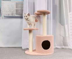 Cat Tree House with Hanging Ball and Scratching Post Cat Claw Scratcher
