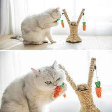 Load image into Gallery viewer, Upright Fork Type Sisal Rope Cat Kitty Kitten Scratching Posts Scratch Board Pad with 3 Carrots Shape Toy, Pet Animal Climbing Frame Tree Play
