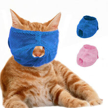 Load image into Gallery viewer, Cat Muzzle Breathable Mesh Pet Muzzle Grooming Prevent Kitty Mask Anti Biting and Chewing Anti-Meow Cat Mask
