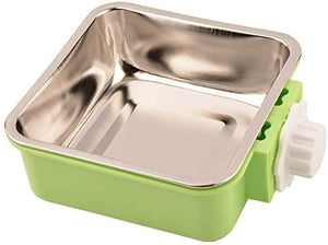 Pet Crate Bowl, Stainless Steel Removable Cage Hanging Bowls with Bolt Holder for Pets