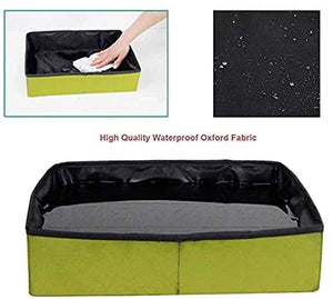 Cat Travel Litter Box Foldable and Portable with Waterproof Compartment