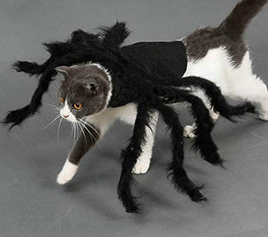 Spider Costume Halloween Pets Simulation Plush Spider Clothe with Adjustable Neck Paste Buckle for Dog Cats Pet