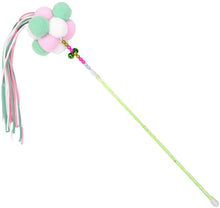 Load image into Gallery viewer, Cat Toys Interactive Teaser Wand Toys with Bells and Pompon, Fairy Wand Tricolor Pompoms
