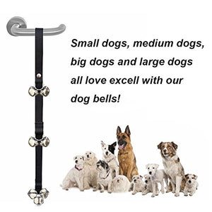 Dog Bells for Potty Training - Door Hanging Leather Sleigh Bell for Dogs Perfect Housetraining for Pooping Pets & Puppies in Your Bathroom
