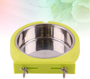 Durable Stainless Steel Hanging Feeding Bowl Fixed Food Water for Pet Cat Dog