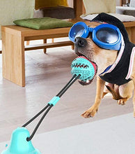 Load image into Gallery viewer, Pet Molar Bite Toy with Suction Cup Multifunction Interactive Dog Rope Toys Self-Playing Rubber Ball Cleaning Teeth Treat Dispensing Ball
