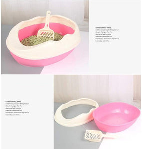 Cat Litter Box, Semi Closed Cat Litter Box with Scoop, Sifting Litter System Easy to Clean
