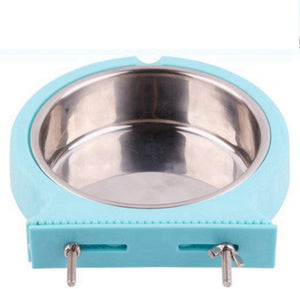Durable Stainless Steel Hanging Feeding Bowl Fixed Food Water for Pet Cat Dog