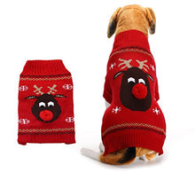 Load image into Gallery viewer, Pet Christmas Sweater Dog Cat Christmas Reindeer Snowflakes Turtleneck Knit Sweater Winter Soft Warm Stretch Pullover Jumper Christmas Clothes Apparel
