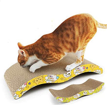 Load image into Gallery viewer, Cat Scratcher Cardboard for Little Cats and Dogs, Corrugated Scratching Pad with Wave Curved Catnip Cat Cardboard Sofa Lounge Wave
