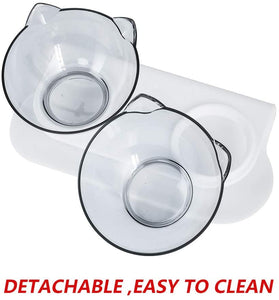 Double Pet Bowl, Transparent Pet Feeding Bowl for Cats and Small Dogs (set of 2 transparent)
