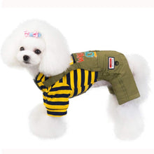 Load image into Gallery viewer, Pet Dog Fleece Jacket Coat Puppy Strip Cotton Shirt Jumpsuit Winter Warm Cute Dog Coat Clothes Apparel
