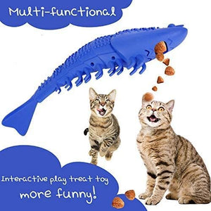 Cat Toothbrush Interactive Chewing Toy, Dental Care for Kitten Teeth Cleaning, Leaky Food Device, Lobster Shape Natural Rubber Bite Resistance