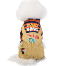 Load image into Gallery viewer, Pet Dog Fleece Jacket Coat Puppy Strip Cotton Shirt Jumpsuit Winter Warm Cute Dog Coat Clothes Apparel
