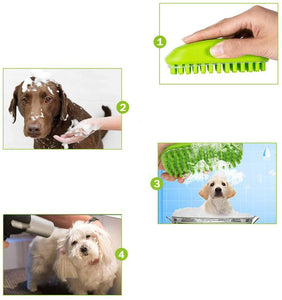 Pet Bath & Massage Brush Comb with Soft Rubber Bristler for Short Hair