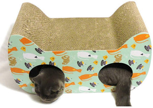 Cat Scratch Board Cat Scratch Post Scratching Board Cat Shape Kitten Lounge Cardboard Scratcher with Catnip