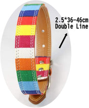 Load image into Gallery viewer, Leather Dog Collar Leash Set Pu Leather Material Size S M L XL Colorful Rainbow Pet Dog Collar and Leash Set
