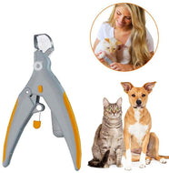 Pet Nail Clipper Great for Cats & Dogs, Trimmer Grinder Grooming Tool Care Clipper for Pet with LED Light, 5X Magnification and Nail Trapper
