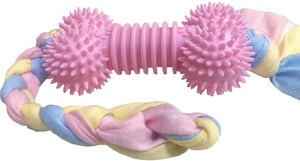 Dog Chews Natural Rubber Toys, Chew Toy with Cotton Rope, Cleans The Molars