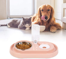 Load image into Gallery viewer, Pet Food Bowl with Water Dispenser, Stainless Steel Pet Bowl, 18 OZ Water Refill Bottle, Designed for Small and Medium size Dogs and Cats
