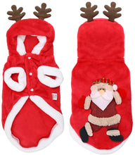 Load image into Gallery viewer, Dog Costume Christmas, Pet Dog Hoodie Coat Clothes, Reindeer Apparel, Winter Pet Clothing for Christmas Party Puppy Christmas Costume
