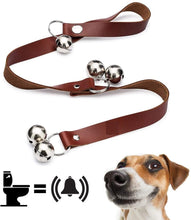 Load image into Gallery viewer, Dog Bells for Potty Training - Door Hanging Leather Sleigh Bell for Dogs Perfect Housetraining for Pooping Pets &amp; Puppies in Your Bathroom
