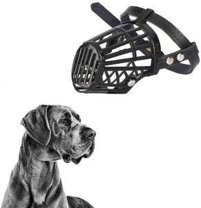 Dog Muzzle Basket Anti-Biting Anti-Barking Mouth Cover with Adjustable Straps Durable Plastic/ Leather Mask Dog Mouth Cover
