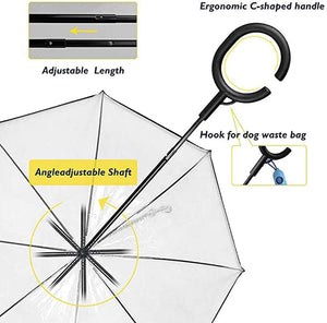 Dog Umbrella - Adjustable Pet Dog Umbrella with Leash for Small Pets (Upgraded Flexible Handle)