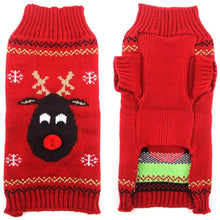 Load image into Gallery viewer, Pet Christmas Sweater Dog Cat Christmas Reindeer Snowflakes Turtleneck Knit Sweater Winter Soft Warm Stretch Pullover Jumper Christmas Clothes Apparel
