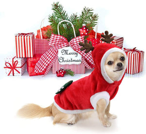 Dog Costume Christmas, Pet Dog Hoodie Coat Clothes, Reindeer Apparel, Winter Pet Clothing for Christmas Party Puppy Christmas Costume