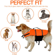 Load image into Gallery viewer, Dog Life Jackets Reflective &amp; Adjustable Preserver Vest with Enhanced Buoyancy &amp; Rescue Handle for Swimming Boating &amp; Canoeing
