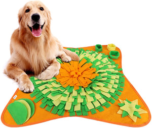 Dog Training Mats Dog Puzzle Toys, Nosework Blanket, Cat Snuffle Mat for Stress Release, Durable and Machine Washable, Ecourage Natural Feeding Skill