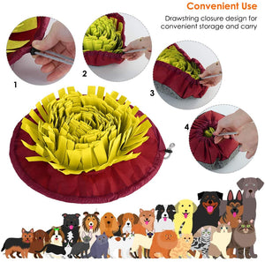 Dog Snuffle Mat Nosework for Dogs Large Small Pet Treat Interactive Food Puzzle Dispenser Toys Slow Feeder Mat Feeding Mat Training Mat