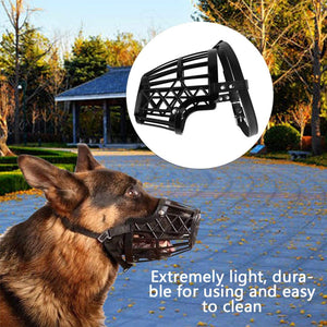 Dog Muzzle Basket Anti-Biting Anti-Barking Mouth Cover with Adjustable Straps Durable Plastic/ Leather Mask Dog Mouth Cover