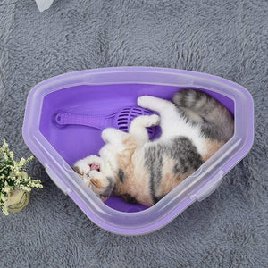 Corner Triangle Cat Litter Box Open Top