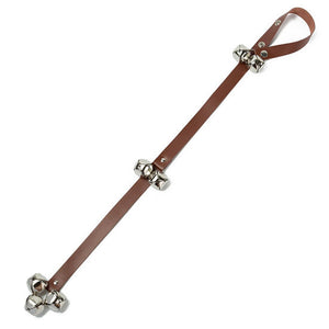 Dog Bells for Potty Training - Door Hanging Leather Sleigh Bell for Dogs Perfect Housetraining for Pooping Pets & Puppies in Your Bathroom