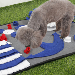 Puzzle Food Mat Snuff Pad Pet Toy Cat and Dog Interactive Training Mat, Nosework Blanket Suitable for All Cats and Dogs, Slow Feeding Mat