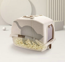 Load image into Gallery viewer, Hooded Cat Litter with Scooper, Enclosed Sifting with Easy In and Out Access Door
