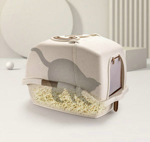 Hooded Cat Litter with Scooper, Enclosed Sifting with Easy In and Out Access Door
