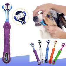 Three Sided Pet Toothbrush Dog Brush Addition Bad Breath Tartar Teeth Care Dog Cat Cleaning Mouth