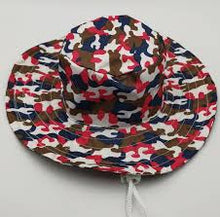 Load image into Gallery viewer, Pet Hat Dog Sun Hat Bucket Style Round Brim Printed Cotton Fashionable Hat with Adjustable Chin Strap
